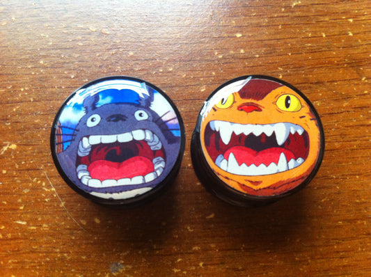 Totoro and Catbus Plugs/Gauges (Buy 2 Pairs, Get 1 Pair Free!)
