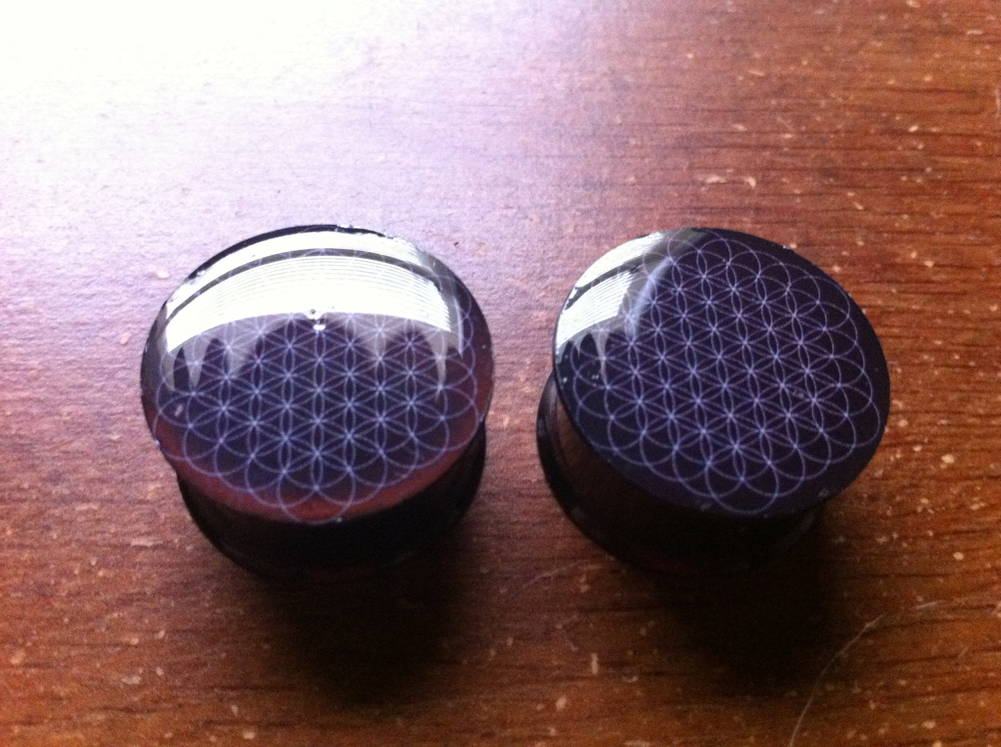 Black Flower of Life Plugs/Gauges (Buy 2 Pairs, Get 1 Pair Free!)