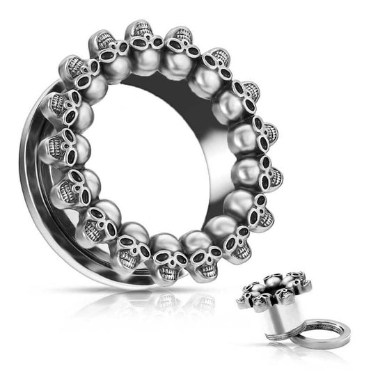 Circle of Skulls Tunnels/Gauges Screw-Fit (Buy 2 Pairs, Get 1 Pair Free!)