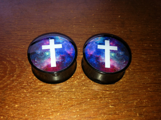 Galaxy Cross Plugs/Gauges (Buy 2 Pairs, Get 1 Pair Free!)